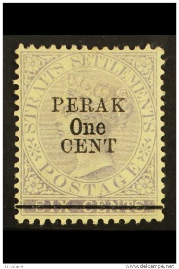 PERAK 1891 1c On 6c Lilac (Type 34), SG 46, Very Fine Mint. For More Images, Please Visit... - Altri & Non Classificati