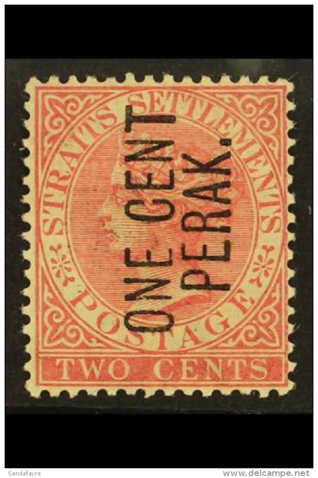 PERAK 1886 1c On 2c Pale Rose, Vert Ovpt With Narrow "N", SG 26, Very Fine Mint. For More Images, Please Visit... - Autres & Non Classés