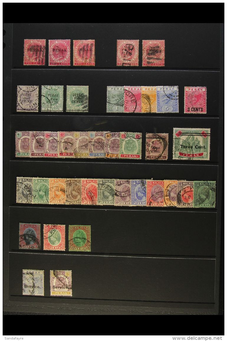 PERAK 1884 - 1935 Fine Used Selection Including Range Of 2c Pale Red Ovpts, 1895 Tigers To 25c, 1900 3c On $2... - Autres & Non Classés