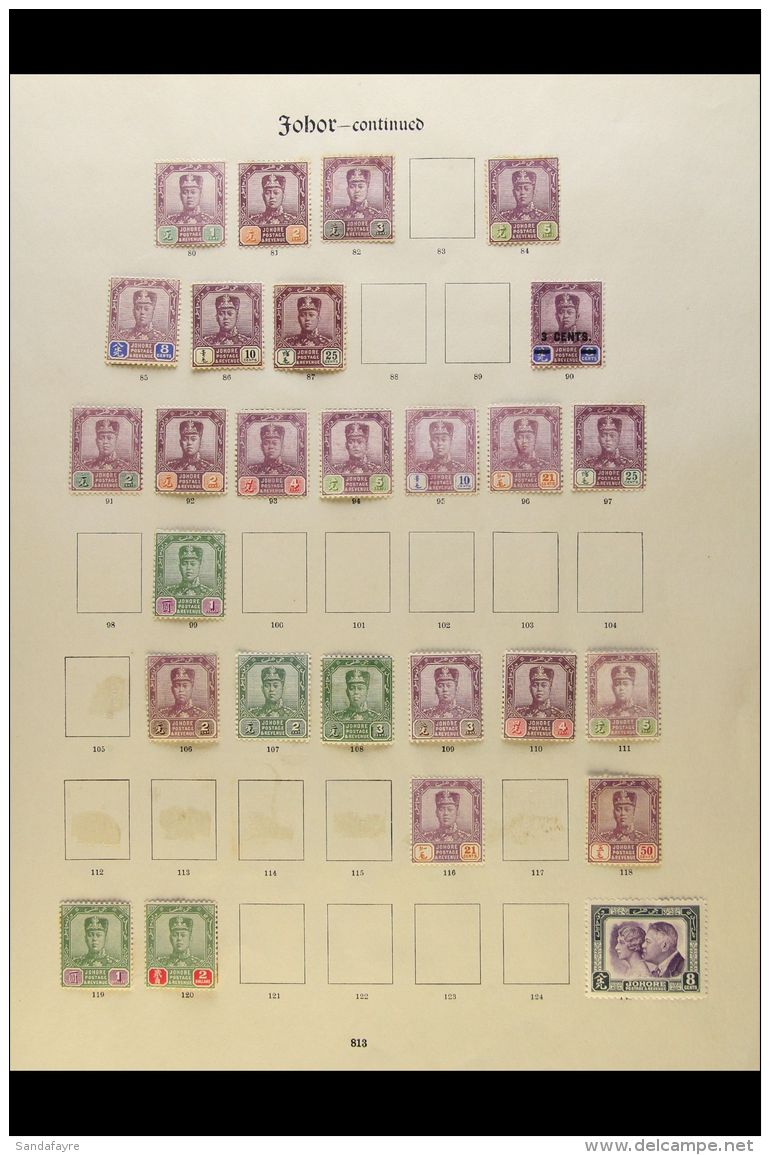JOHORE 1884-1920 ALL DIFFERENT MINT COLLECTION Presented On Imperial Album Pages. Includes 1896-99 Set To 10c,... - Altri & Non Classificati