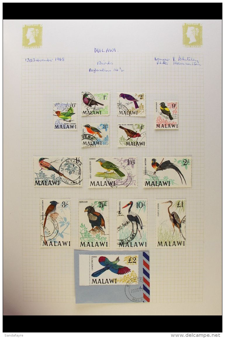 1964-97 VERY FINE USED COLLECTION Displayed In A Simplex Album, Much Completeness Incl. 1966-67 Set, 1968 Birds... - Malawi (1964-...)