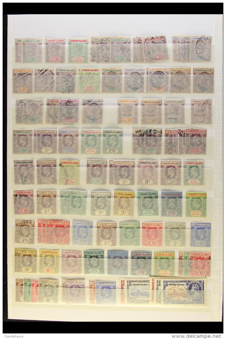 1890-1935 OLD RANGES On A Stock Page, Mint &amp; Used, Inc 1890 Used Set To 1s (x2, Fades Colours) &amp; Mint Vals... - Leeward  Islands