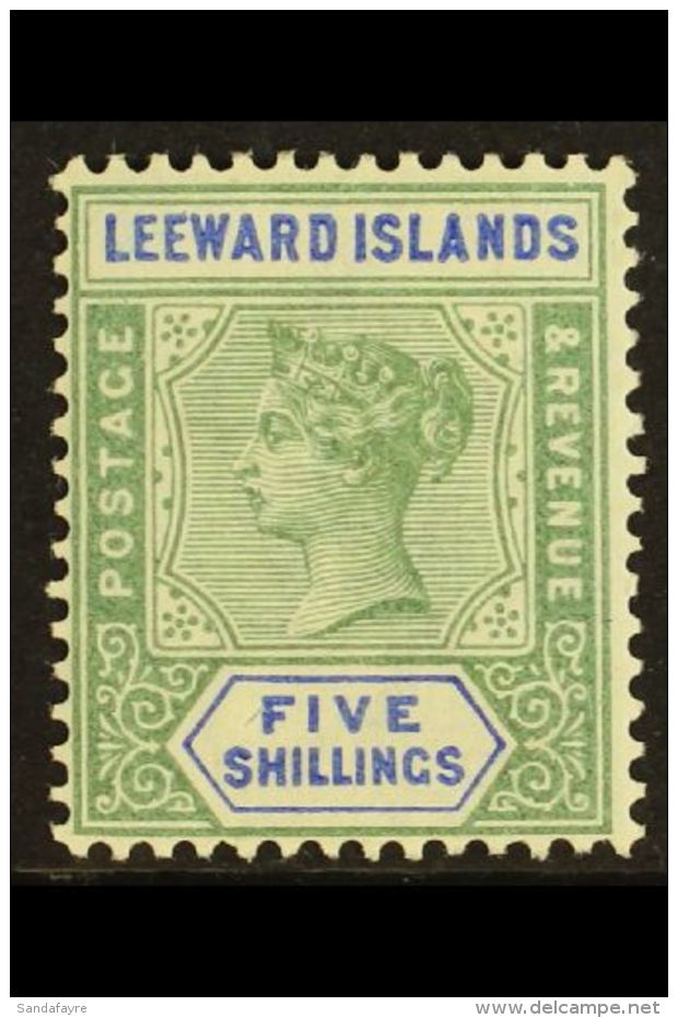 1890 5s Green &amp; Blue, SG 8, Very Fine Mint For More Images, Please Visit... - Leeward  Islands