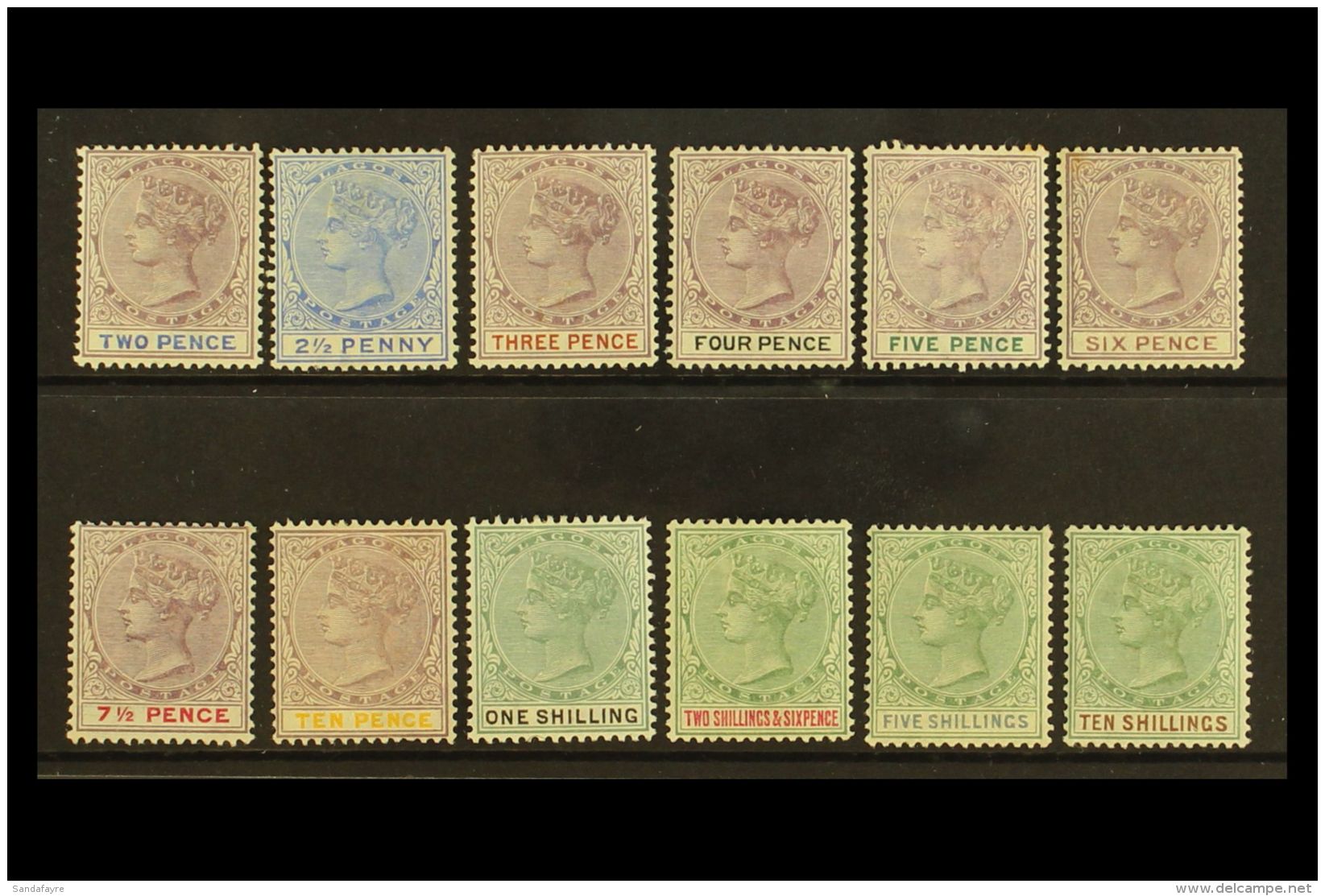 1887-1902 Complete Set, SG 30/41, Fine Mint, Fresh. (12 Stamps) For More Images, Please Visit... - Nigeria (...-1960)