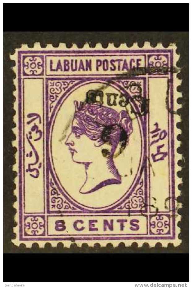 1891 6c On 8c Deep Violet With SURCHARGE INVERTED Error, SG 34a, Very Fine Used. Scarce! For More Images, Please... - Bornéo Du Nord (...-1963)