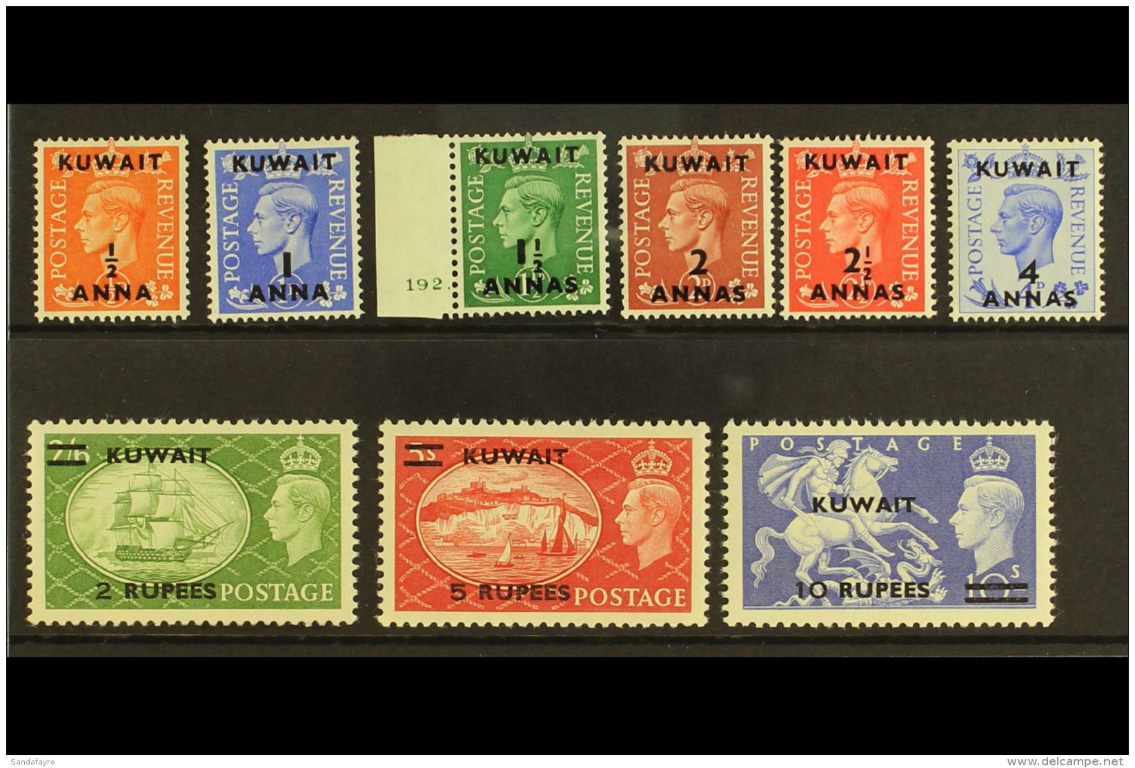 1950-55 KGVI Surcharged Set, SG 84/92, Very Fine Mint (9 Stamps) For More Images, Please Visit... - Koweït