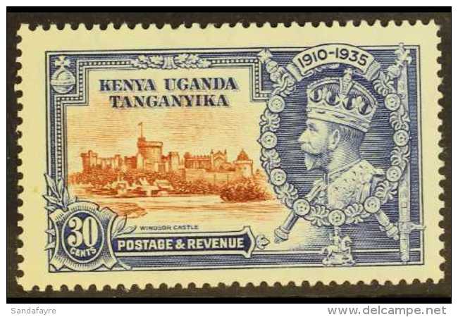 1935 30c Brown And Deep Blue Silver Jubilee, Variety "Diagonal Line By Turret", SG 125f, Very Fine Mint.  For More... - Vide