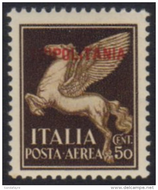 TRIPOLITANIA 1930 50c Brown 'Pegasus' Air, Sass 8, Never Hinged Mint,  Signed A. Diena Cat &euro;250 (&pound;210) ... - Altri & Non Classificati