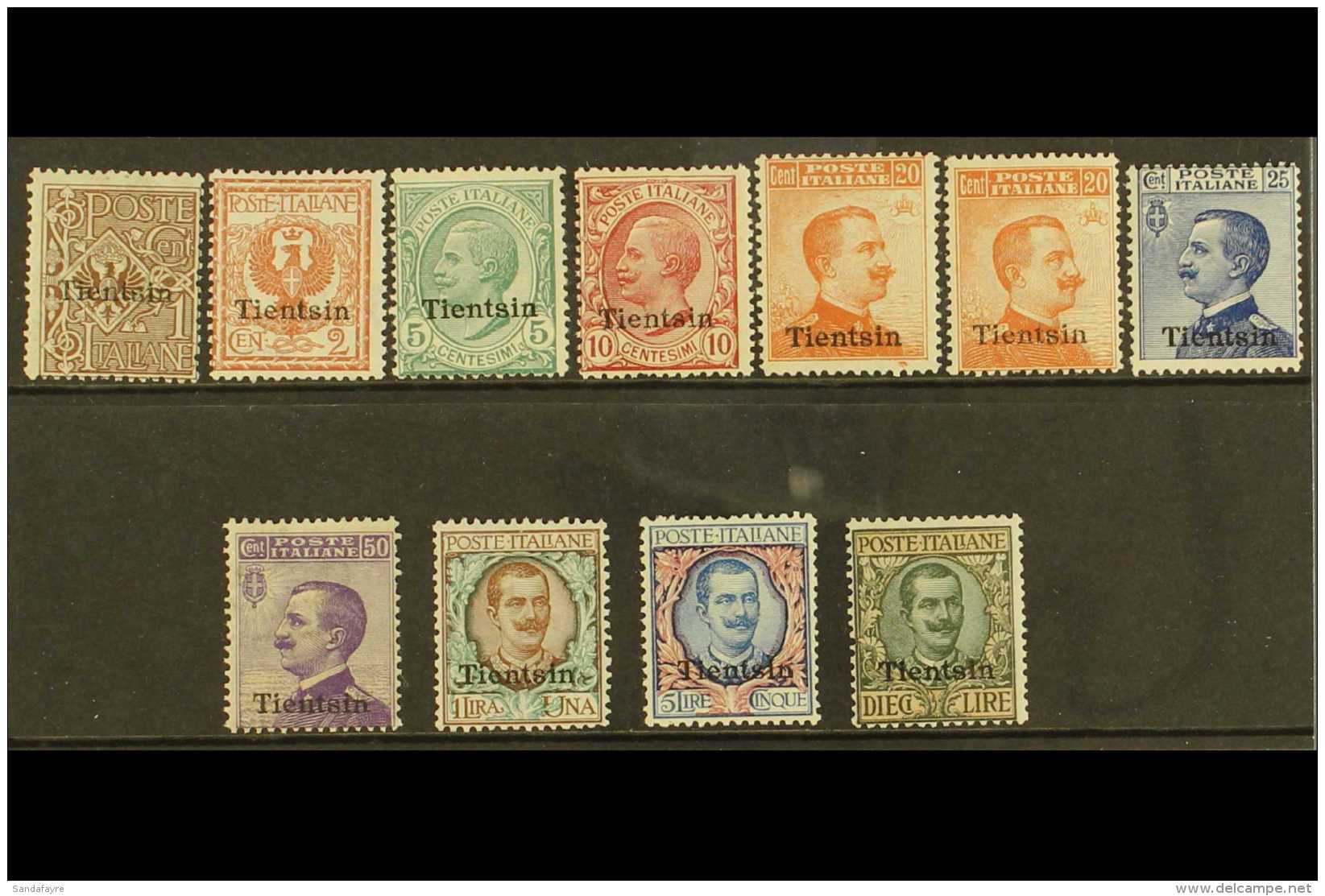OFFICES IN CHINA 1917 - 8 Set Complete To 10L Including 20c Orange With Wmk, Sass 4/14, Very Fine Mint. (11... - Altri & Non Classificati