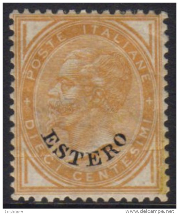 LEVANT - GENERAL ISSUES 1874 10c Orange-buff (SG 4, Sass 4) Fresh Mint. Repaired, But An Attractive, Nicely... - Altri & Non Classificati