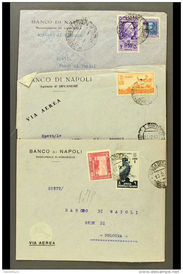 ERITREA &amp; SOMALIA COVERS. 1938 (July) - 1941 (Feb) Beautiful Group Of Covers To Italy Bearing The Stamps Of... - Autres & Non Classés