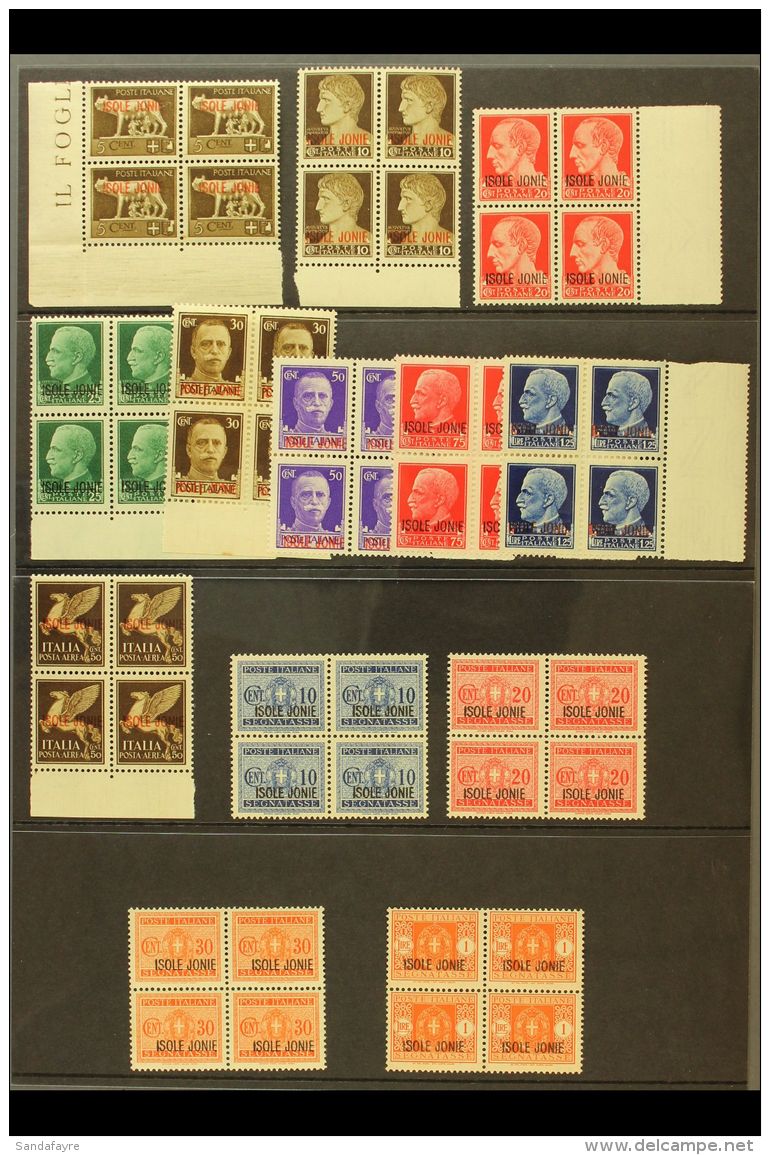 IONIAN ISLANDS 1941 "Isole Jonie" Overprints Complete Set Inc Air &amp; Postage Dues (Sassone 1/8, Air 1 &amp;... - Non Classificati