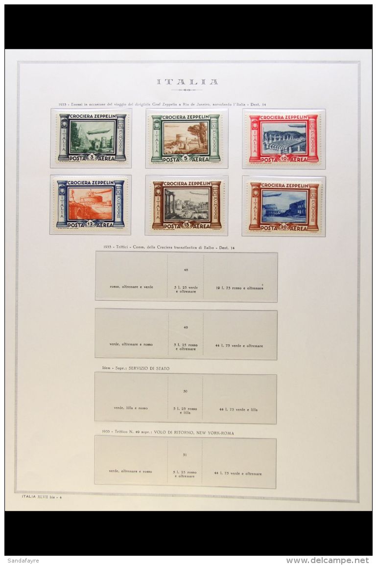 1917 - 1938 VERY FINE MINT AIRMAILS COLLECTION. Attractive Collection Of Chiefly Complete Sets On Marini Album... - Non Classés