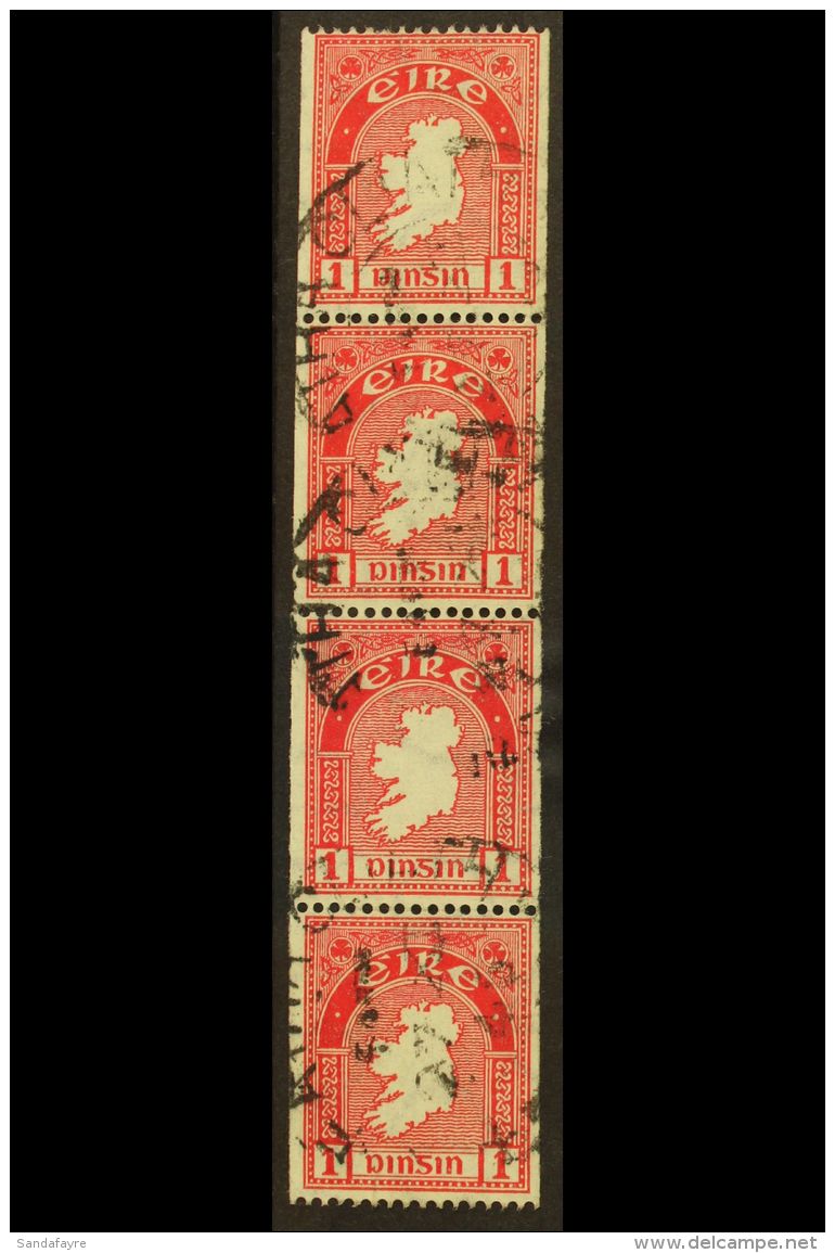 1946 COIL STAMPS 1d Carmine Perf 15 X Imperf, Watermark Upright SG 112c, Fine Cds Strip Of Four, Well Centered.... - Autres & Non Classés