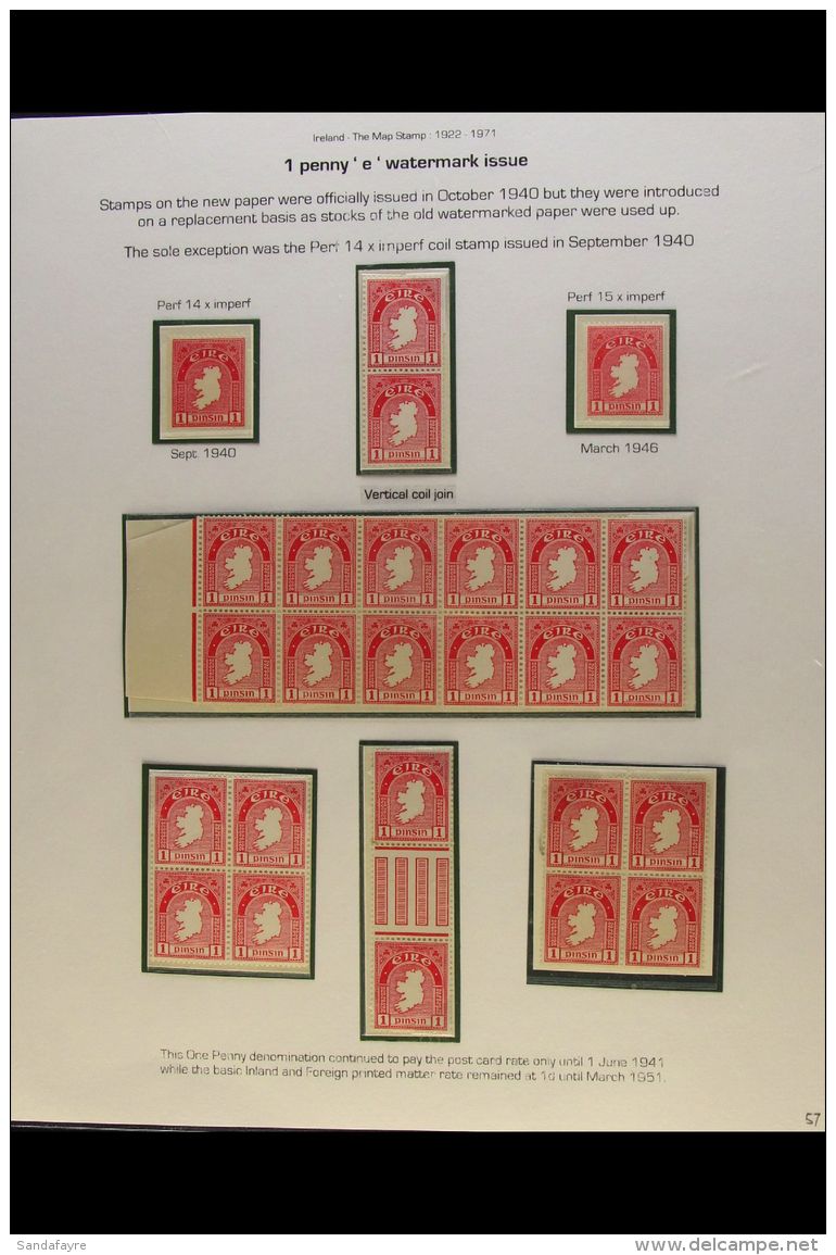 1940-46 MAP DEFINITIVES A Fine Mint (or Mostly Never Hinged Mint) Study Collection Written Up On Pages, Includes... - Autres & Non Classés