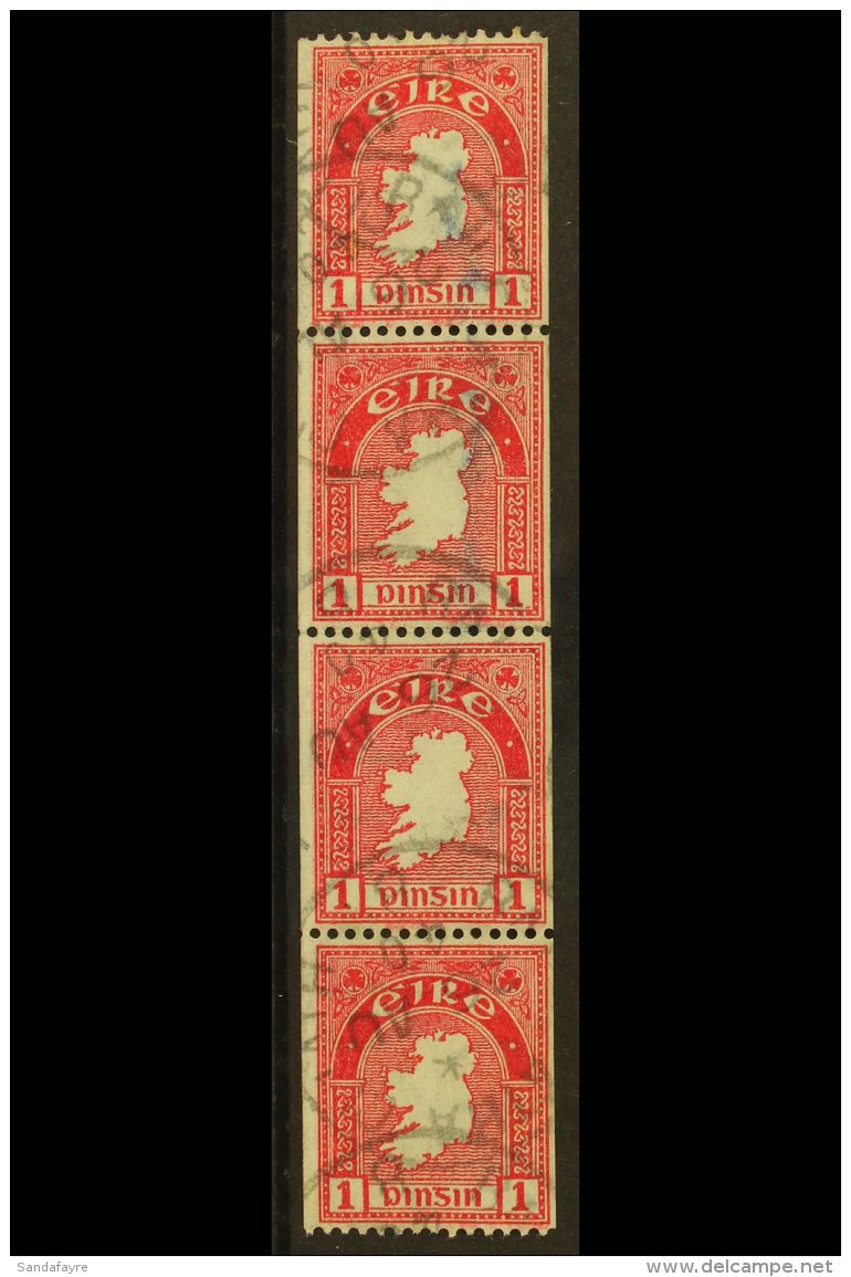 1940 COIL STAMP 1d Carmine, Perf 14 X Imperf, SG 112b, Fine Cds Used Strip Of Four. For More Images, Please Visit... - Autres & Non Classés