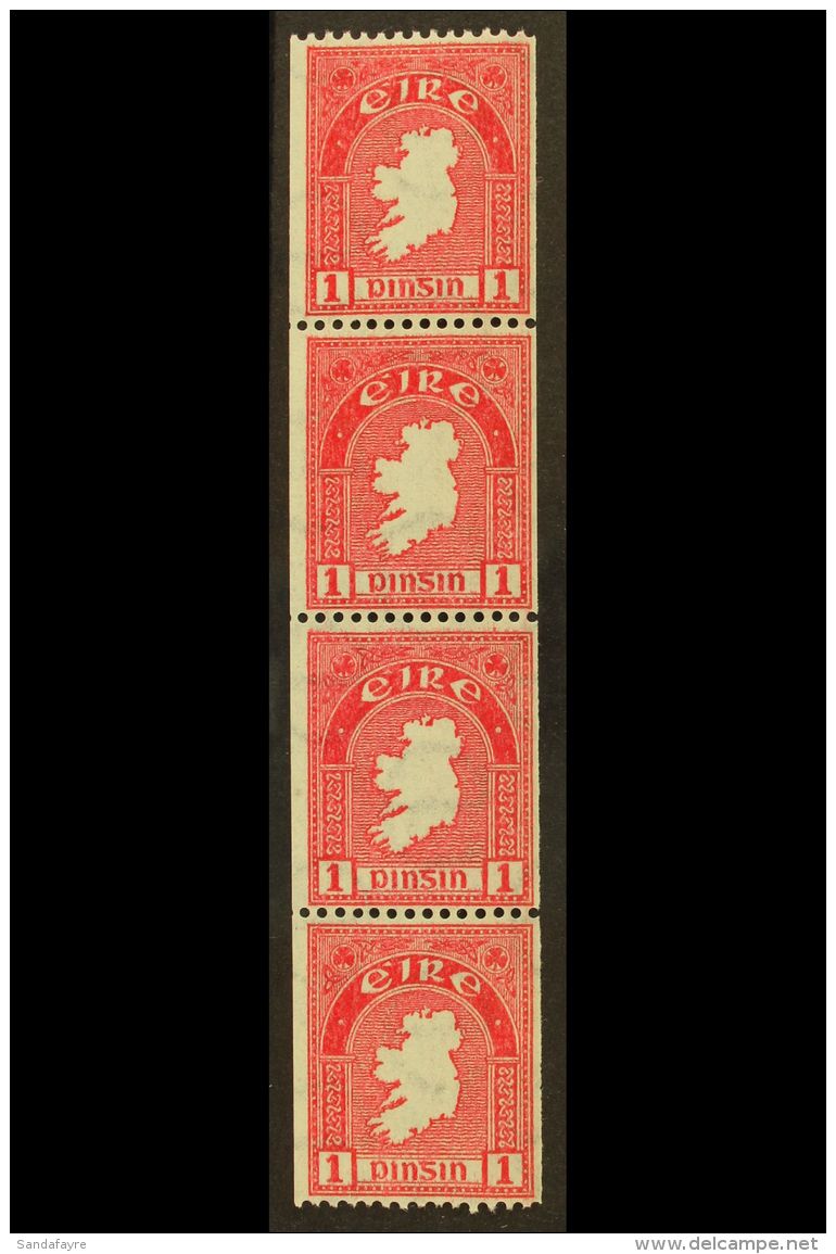 1940 COIL STAMP 1d Carmine, Perf 14 X Imperf, SG 112b, Mint Never Hinged Strip Of Four.  For More Images, Please... - Autres & Non Classés