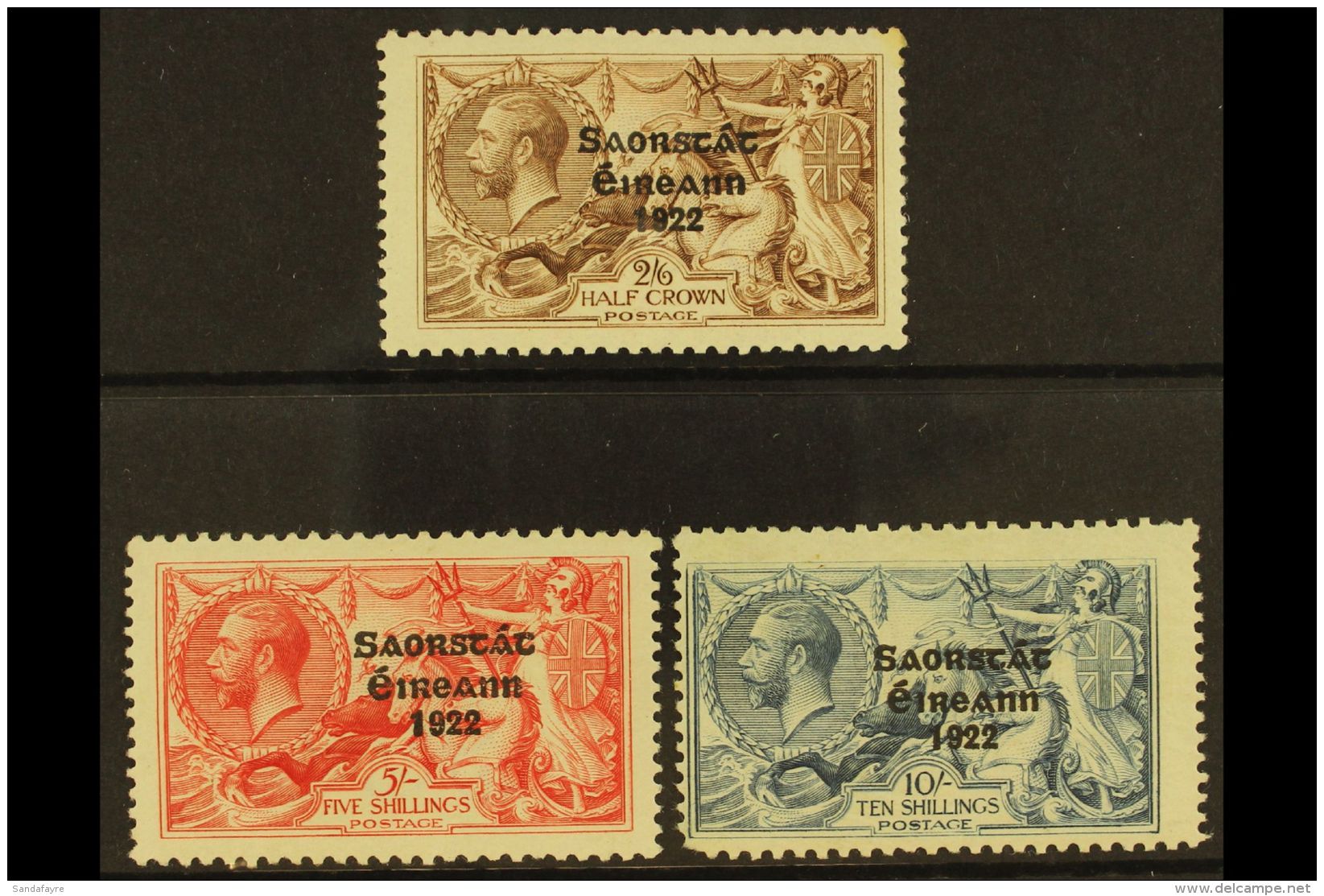 1925-28 2s6d, 5s, And 10s Bradbury Printings With Three Line Overprint, With Narrow Date, SG 83/85, Mint, The 10s... - Autres & Non Classés