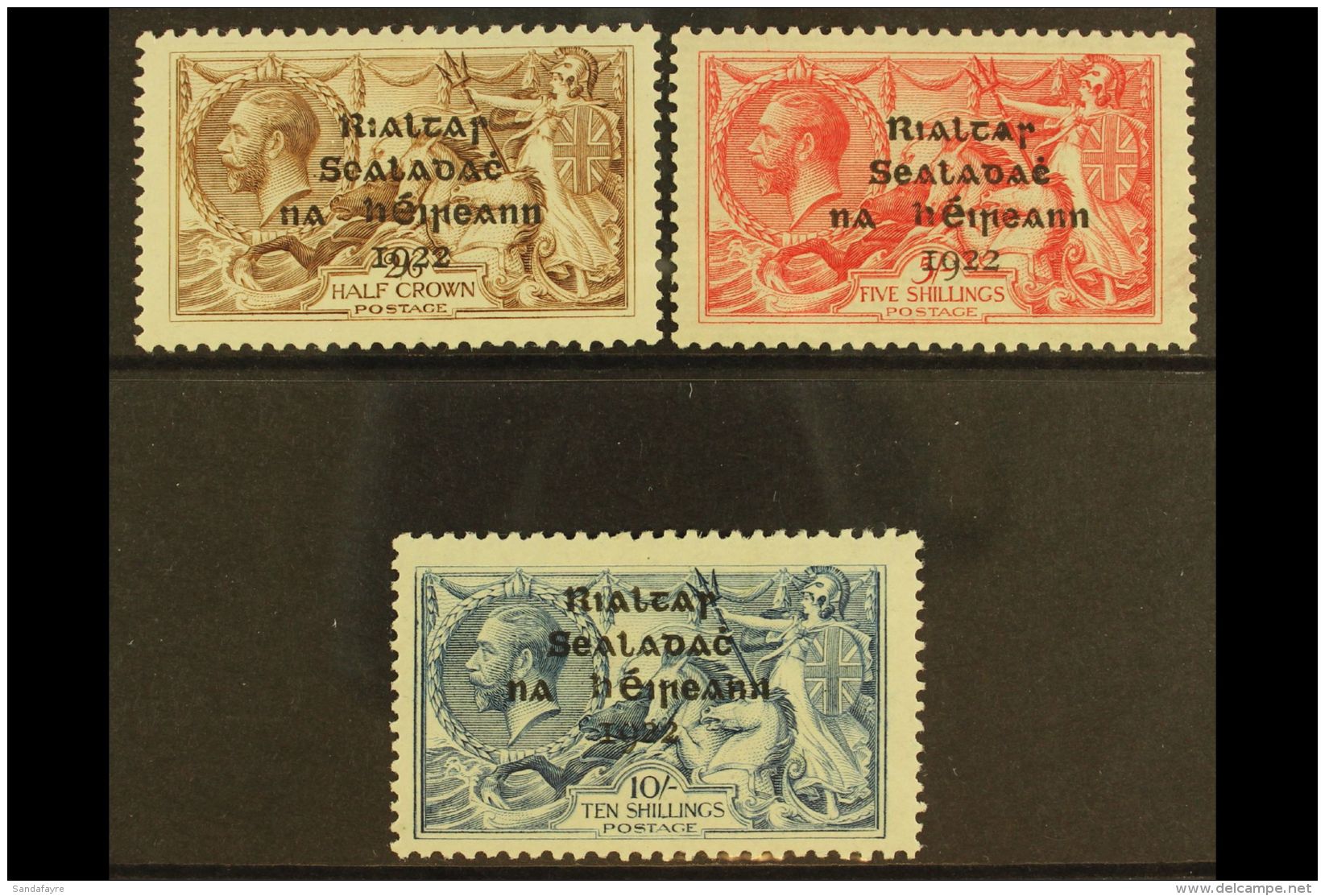 1922 Dollard Seahorses Set, SG 17/21, Fine Mint, The 5s On Pseudo-laid Paper. (3) For More Images, Please Visit... - Other & Unclassified