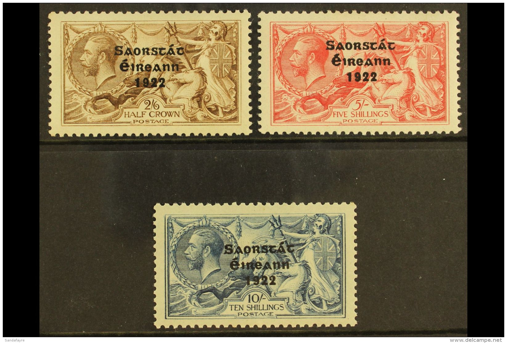 1922 2s 6d, 5s And 10s 3 Line Ovpt By Thom, SG 64/6, Very Fine And Fresh, Well Centered Mint Set. (3 Stamps) For... - Altri & Non Classificati
