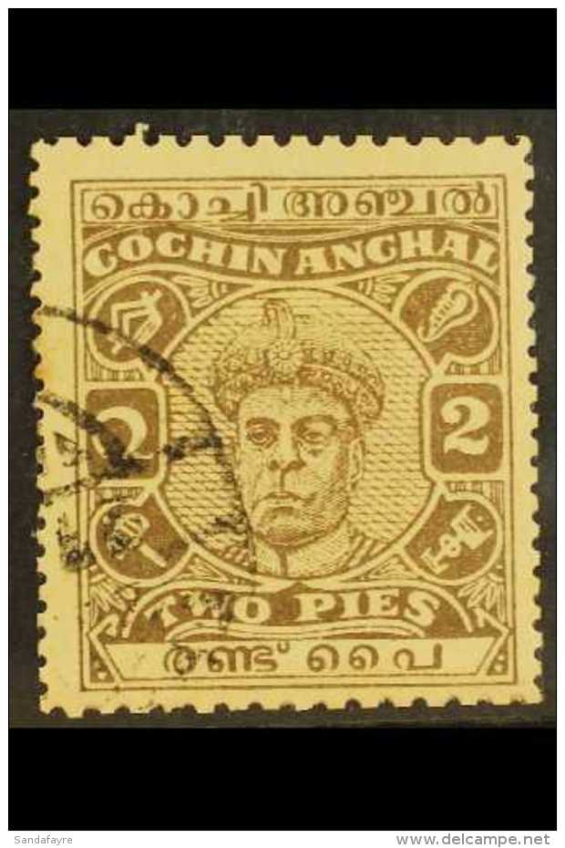 COCHIN 1946 - 48 2p Chocolate, Perf 11 X 13, SG 101d, Very Fine Used. For More Images, Please Visit... - Autres & Non Classés