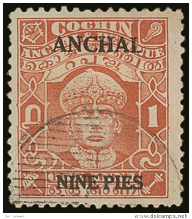 COCHIN 1942 - 44 Anchal 9p On 1a, SG 82, Very Fine And Fresh Used. For More Images, Please Visit... - Autres & Non Classés
