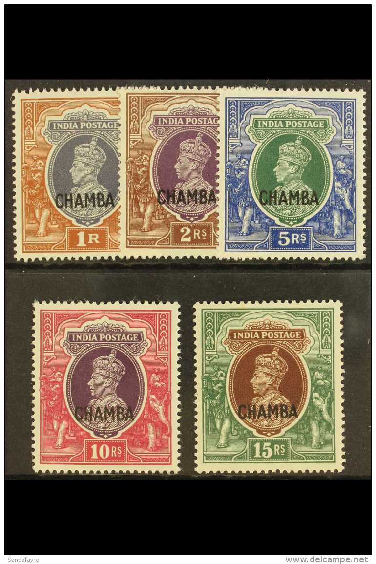 CHAMBA 1942 1r - 15r High Values, SG 102/6, Very Fine Mint. (5 Stamps) For More Images, Please Visit... - Altri & Non Classificati