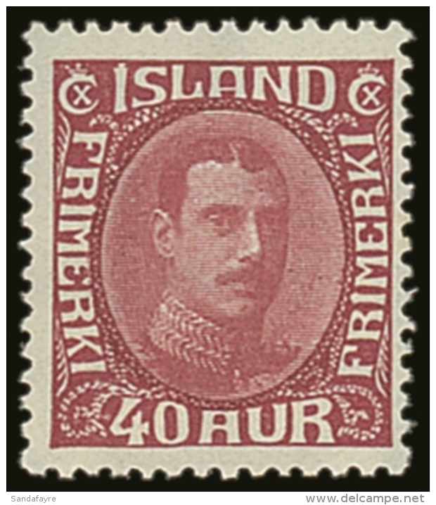 1931-37 40a Lilac-red King Christian (re-drawn), Mi 164, Very Fine Never Hinged Mint. Scarce Stamp. For More... - Autres & Non Classés