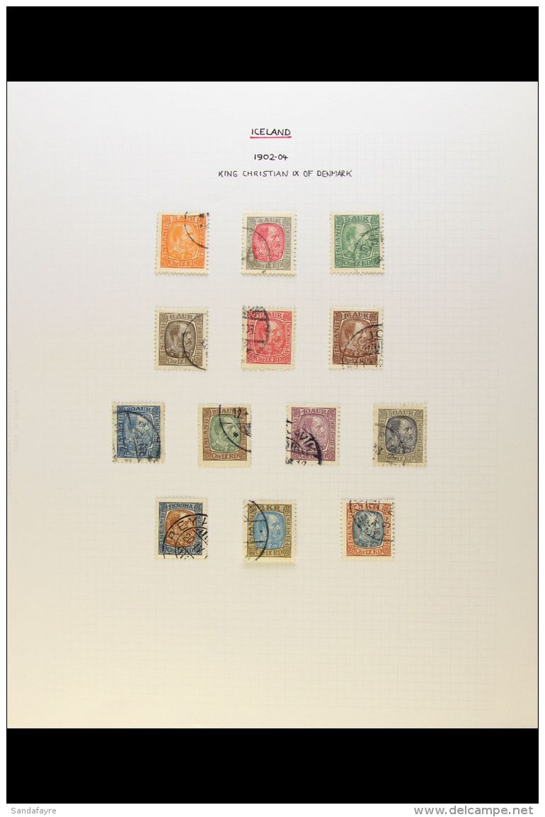 1902-42 VALUABLE USED COLLECTION Presented On Album Pages. Includes 1902-04 Christian IX Complete Set, 1907-08 Set... - Autres & Non Classés