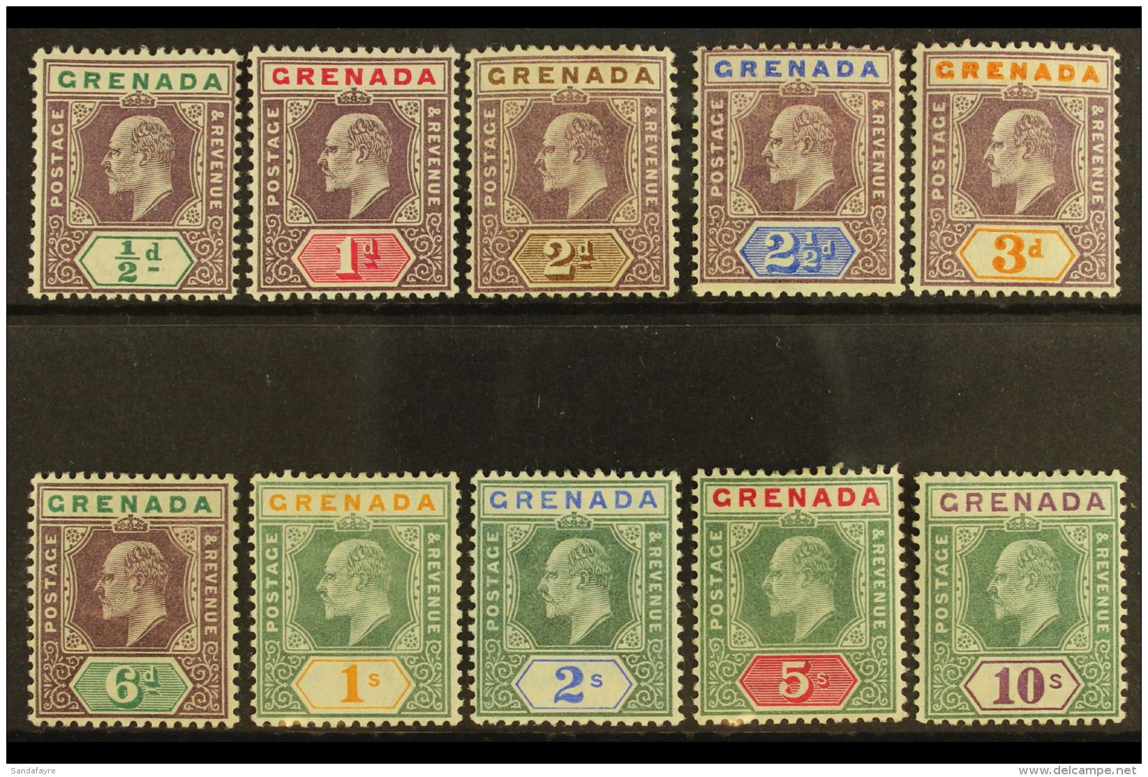 1902 1902 Complete Definitive Set, SG 57/66, Fine Mint. (10 Stamps) For More Images, Please Visit... - Grenade (...-1974)