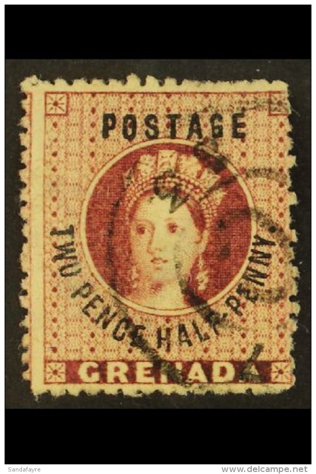 1881 2&frac12;d Deep Claret, Wmk Broad-pointed Star, SG 25c, Fine Used.  For More Images, Please Visit... - Grenada (...-1974)