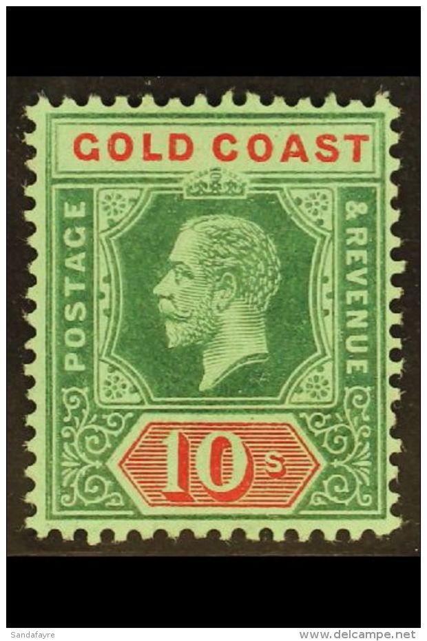 1913-21 10s Green And Red On Green, SG 83, Fine Mint.  For More Images, Please Visit... - Gold Coast (...-1957)