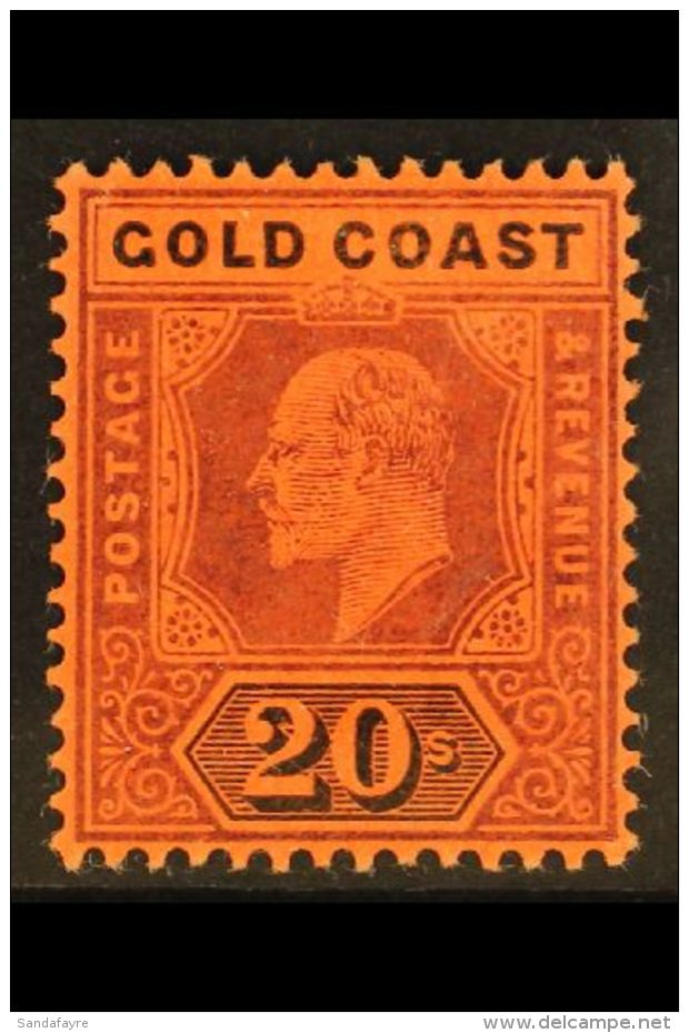 1902 20s Purple And Black On Red, SG 48, Very Fine Mint.  For More Images, Please Visit... - Costa D'Oro (...-1957)