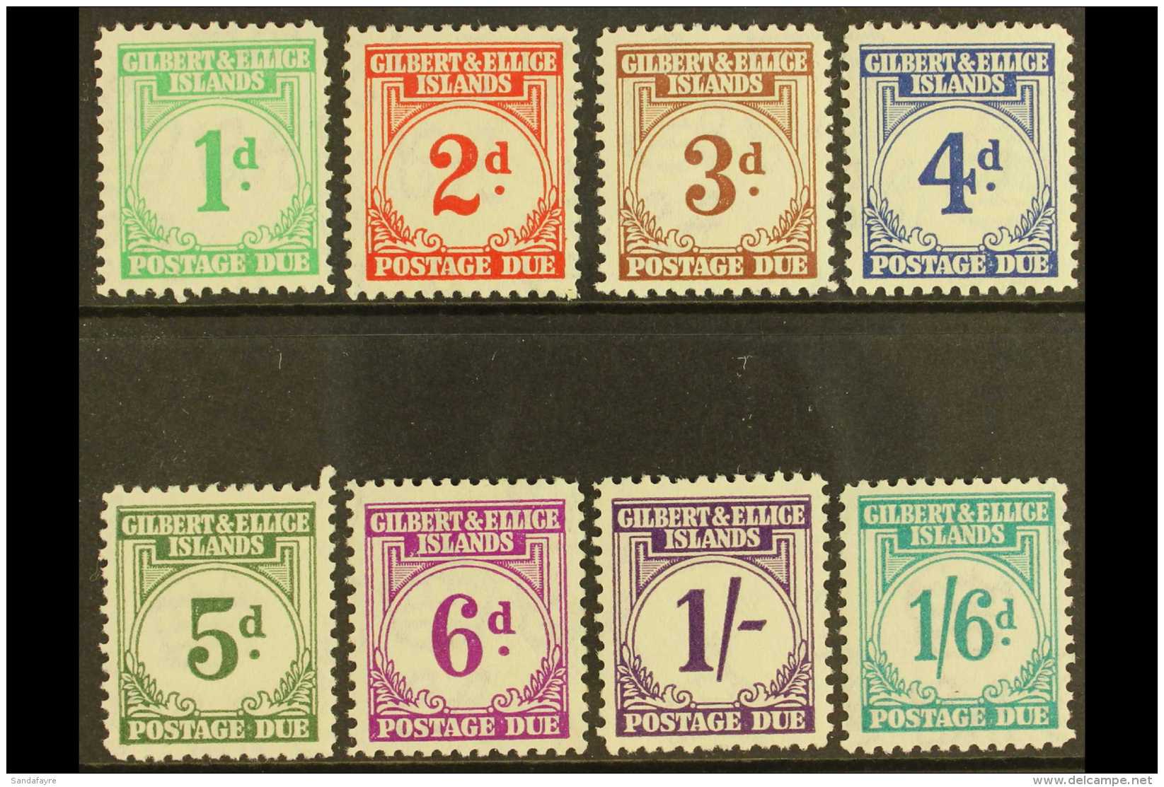 POSTAGE DUES 1940 Complete Set, SG D1/8, Very Fine Mint (8 Stamps) For More Images, Please Visit... - Isole Gilbert Ed Ellice (...-1979)