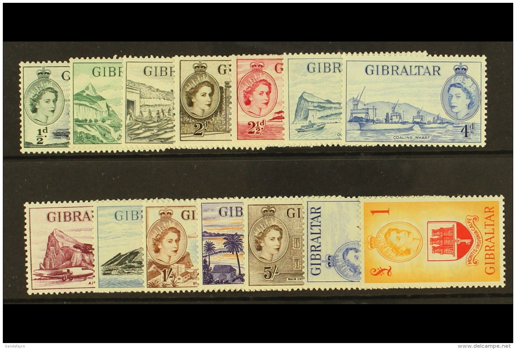 1953 QEII Pictorial Set Complete, SG 145/58, Very Fine And Fresh Mint. (14 Stamps) For More Images, Please Visit... - Gibraltar