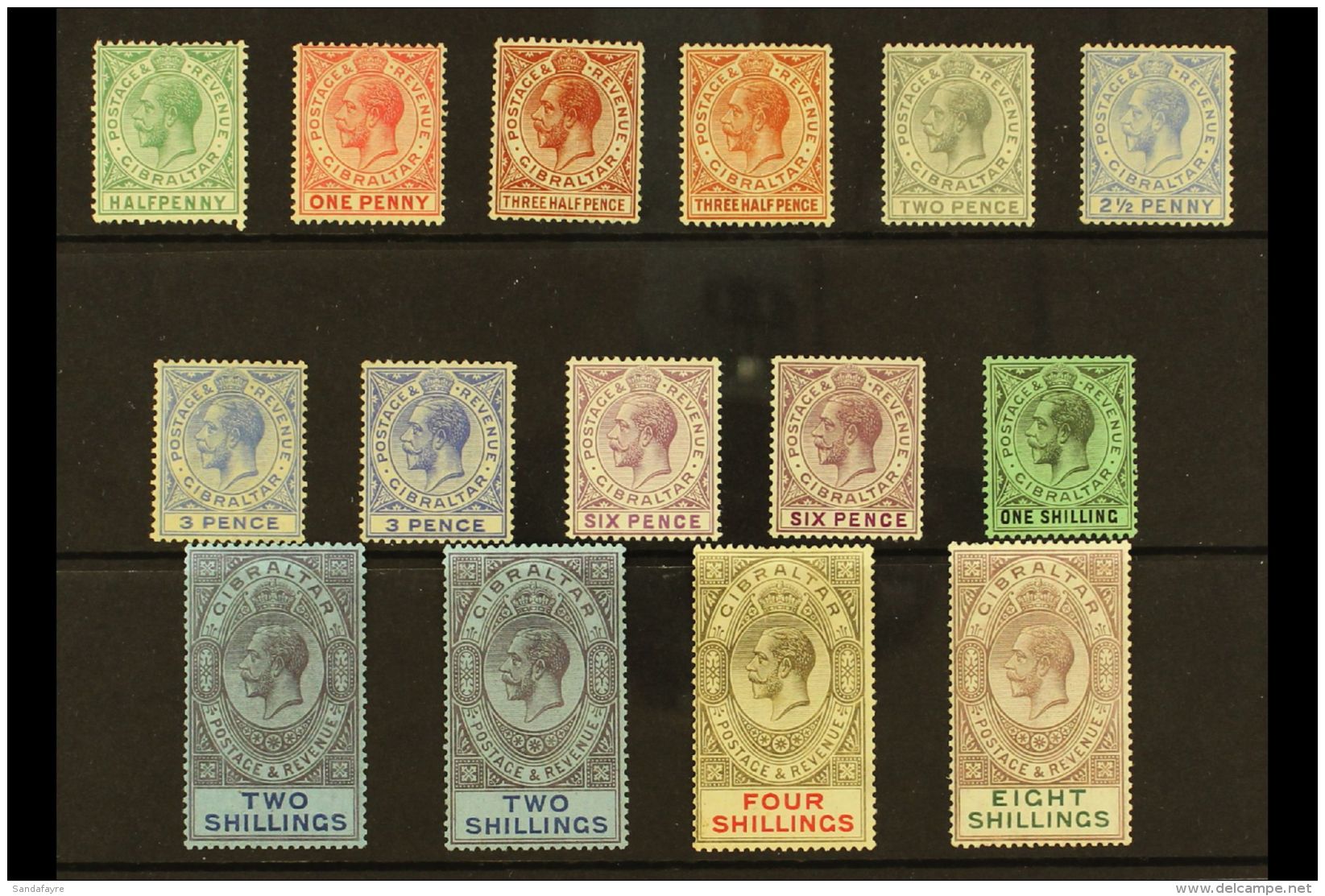 1921-27 Complete Definitive Set, SG 89/101, Including Both Shades For 1&frac12;d, 3d, 6d, And 2s, Fine Mint. (15... - Gibilterra