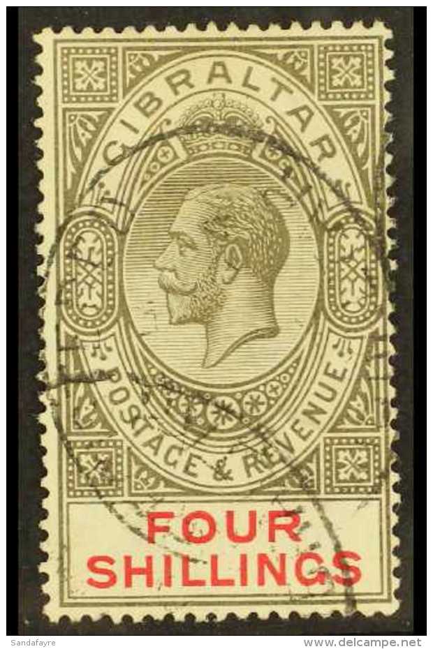 1921-27 4s Black &amp; Carmine, SG 100, Very Fine Used With Two Oval "Registered" Cancels, Fresh. For More Images,... - Gibilterra