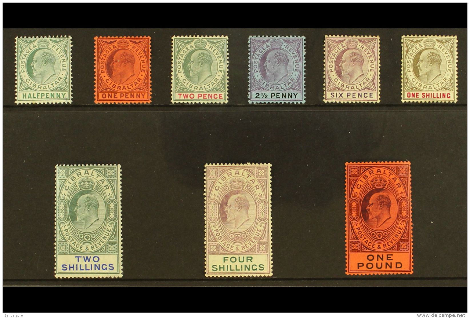 1904-08 KEVII Definitive Set, SG 56/64, Some Tiny Imperfections, Generally Fine Mint, The &pound;1 Value Is Superb... - Gibilterra