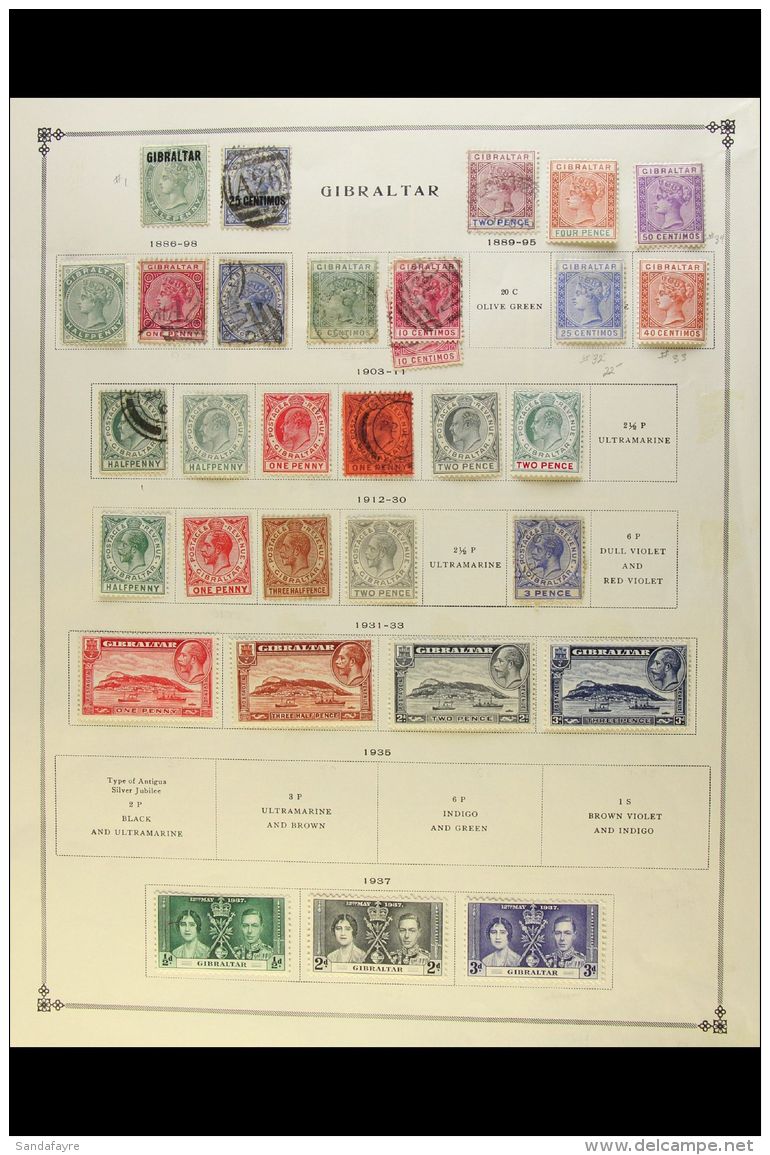 1886-1960's MINT AND USED COLLECTION On Printed Pages, Plus A Few On Stockcards Awaiting Incorporation. Note QV... - Gibilterra