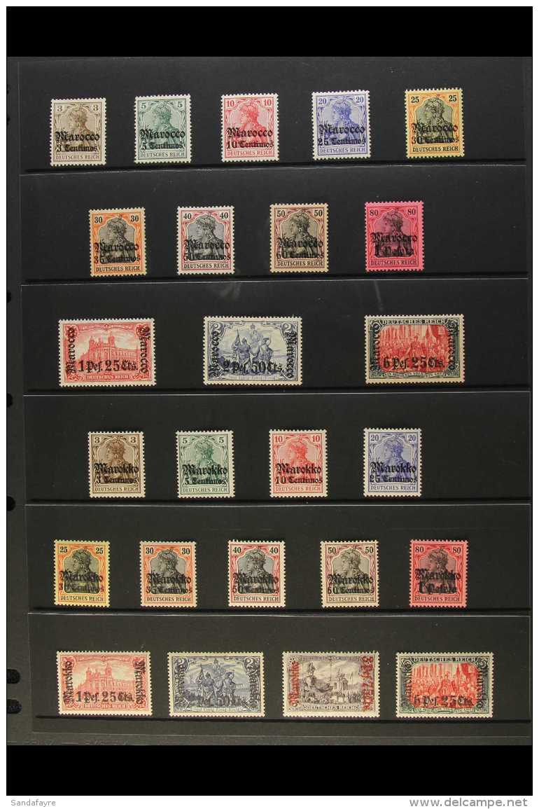 GERMAN POST OFFICES IN MOROCCO 1906-1918 COMPLETE MINT - A Fresh And Attractive Complete Basic Run, Michel 34/58,... - Autres & Non Classés