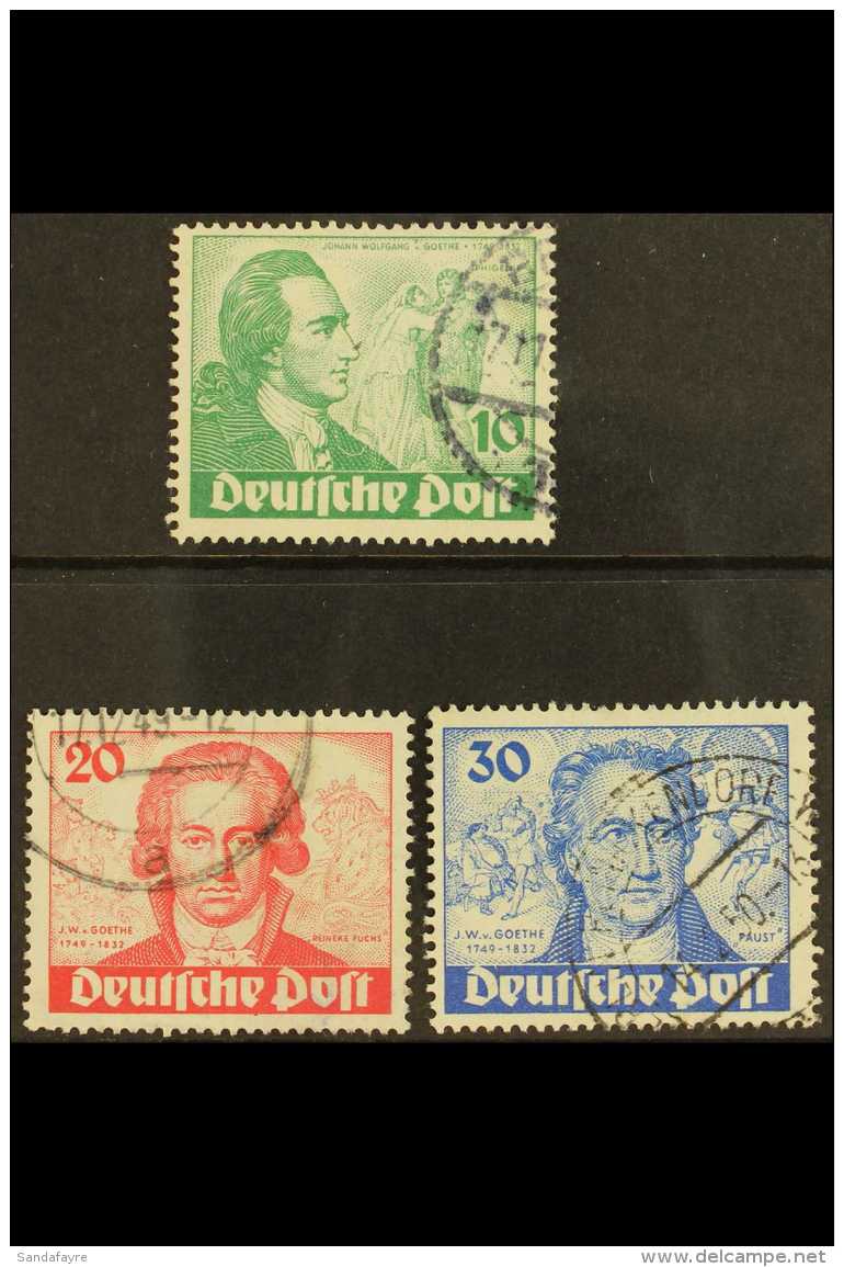 1949 Goethe Complete Set, Mi 61/63, SG B63/65, Fine Cds Used. (3 Stamps) For More Images, Please Visit... - Autres & Non Classés