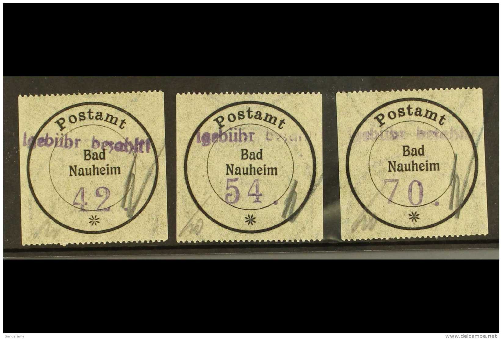 BAD NAUHEIM 1946 (Feb) Numerals 7mm High Complete Set, Michel A 1/3, Very Fine Never Hinged Mint, All Expertized... - Autres & Non Classés