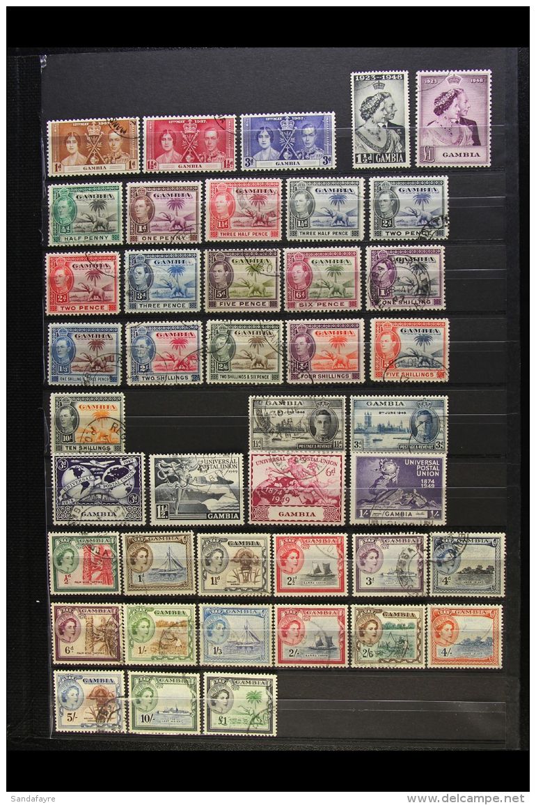 1937-1953 VERY FINE USED COLLECTION On A Stock Page, All Different Complete Sets, Inc 1938-46 Elephant Set, 1948... - Gambie (...-1964)