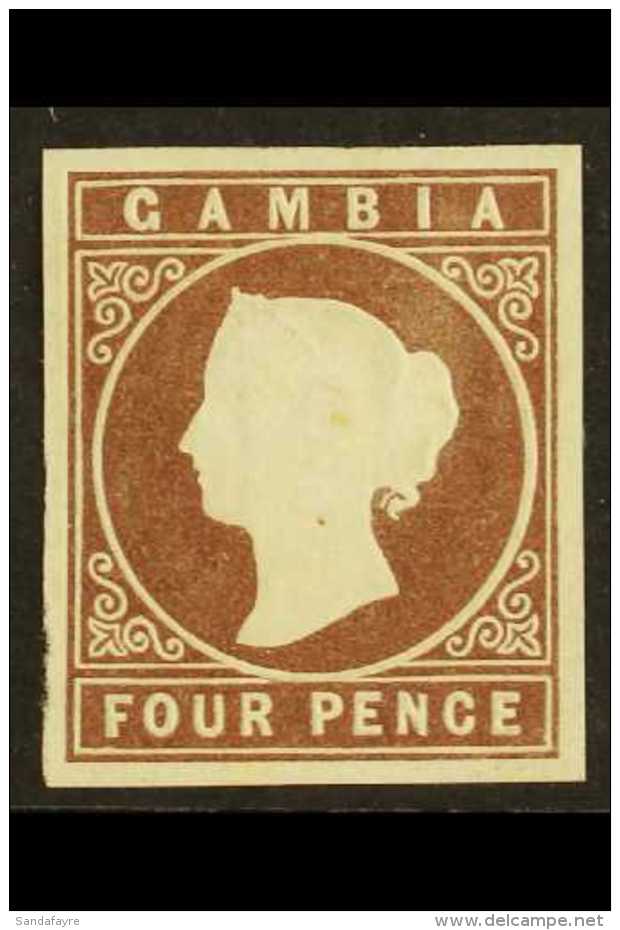1874 4d Brown With "N I" Of "CROWN COLONIES" Watermark In Large Double- Lined Letters, SG 5 Variety, Very Fine... - Gambia (...-1964)