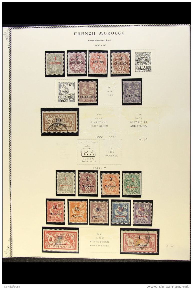 MOROCCO 1891-1955 COMPREHENSIVE COLLECTION On Leaves, Mint &amp; Used, Inc 1891-1900 20c Mint, 1902-03 To 20c Mint... - Autres & Non Classés
