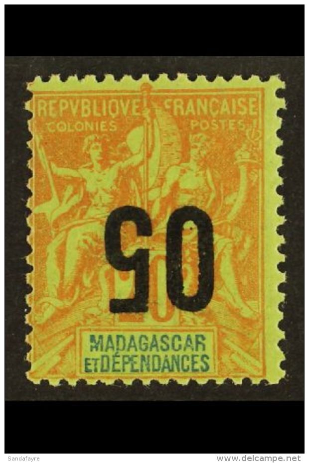 MADAGASCAR 1912 "05" On 20c Red And Green, Variety "surcharge Inverted", Yv 112a, Very Fine Mint. For More Images,... - Autres & Non Classés