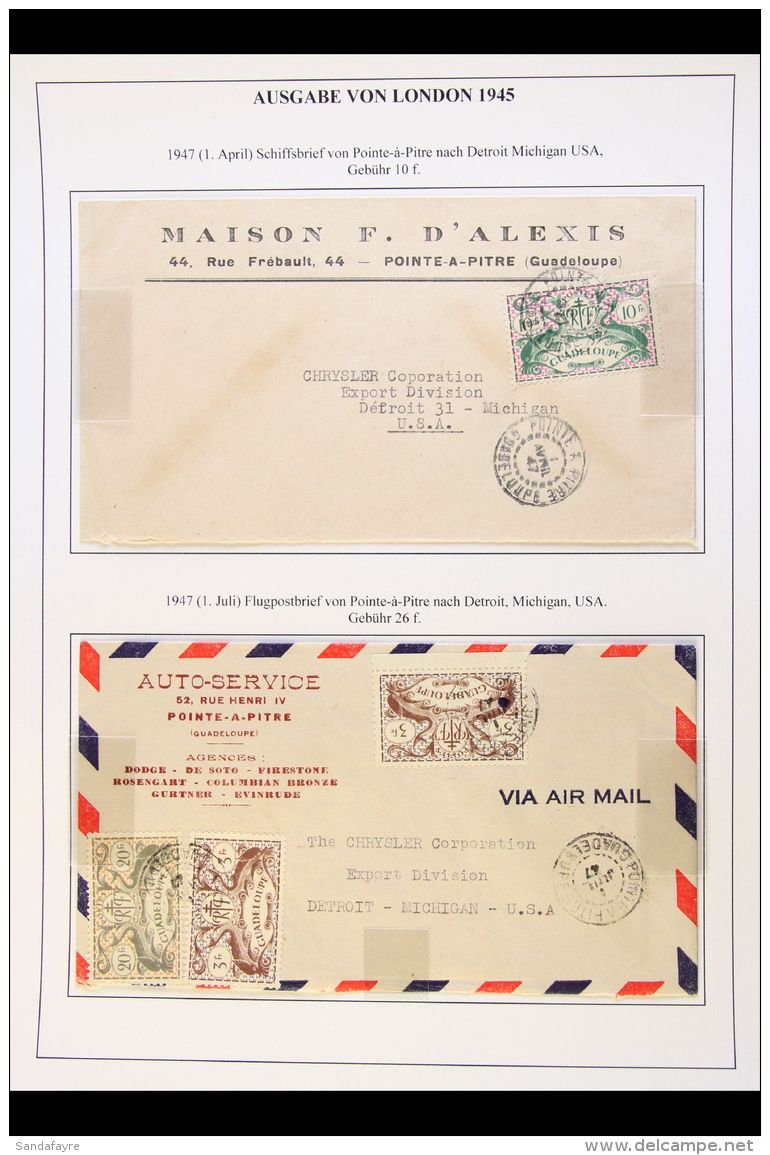 GUADELOUPE 1946-1956 POSTAL HISTORY Collection. An Attractive &amp; Interesting Collection That Includes  Covers... - Autres & Non Classés