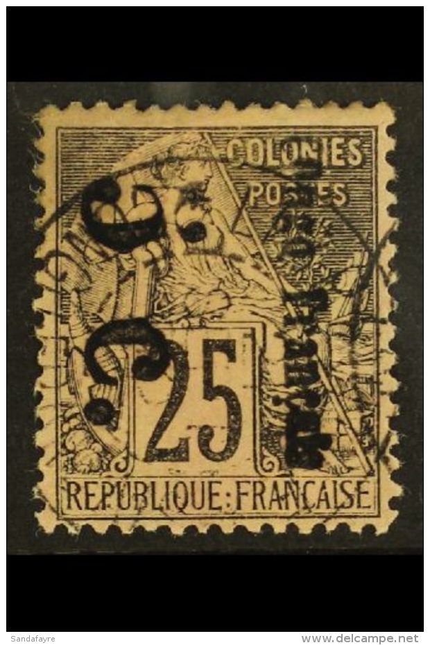 CONGO 1891 5c On 25c, Large "O", Reading Downwards, Yv 4Aa, Very Fine Used. For More Images, Please Visit... - Autres & Non Classés