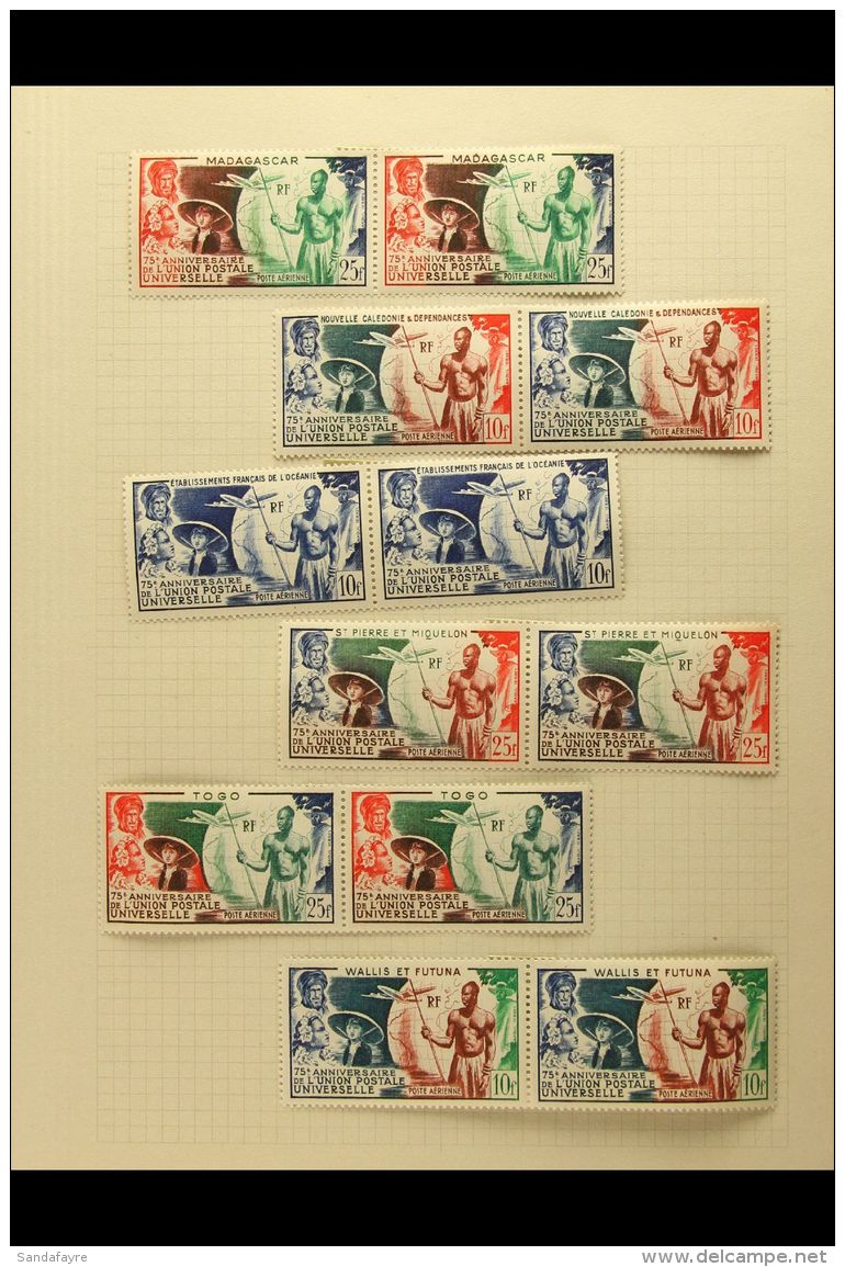 1949 U.P.U. 75th ANNIVERSARY The Complete Omnibus Set In Horizontal Pairs, Very Fine Mint. (12 Pairs) For More... - Altri & Non Classificati