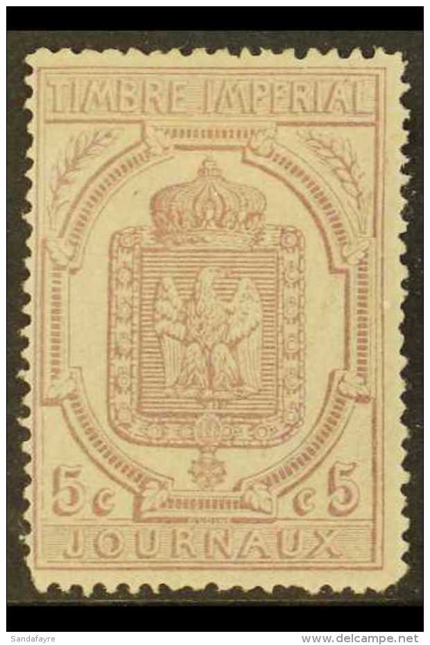 NEWSPAPER STAMPS 1869 5c Lilac, Perf 11&frac12;x12&frac12;, Yvert 10, Mint With Light Horizontal Corner Crease. An... - Autres & Non Classés